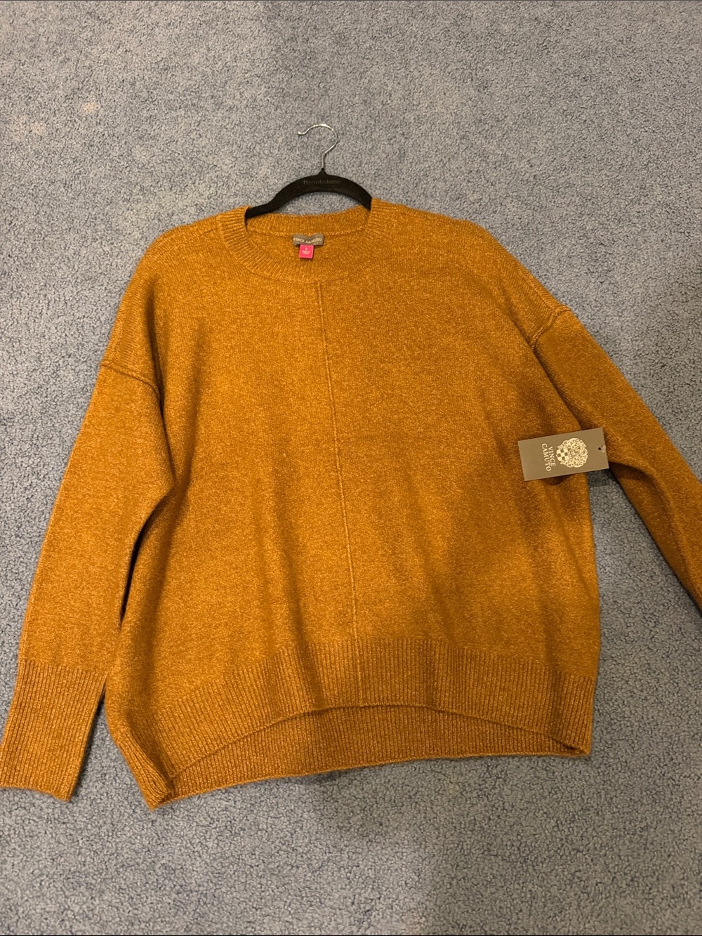 Vince Camuto Crewneck Sweater in Dijon Brown